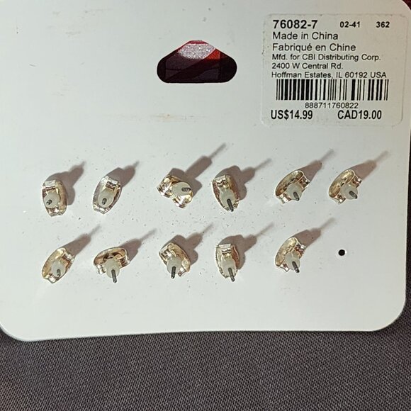 5 Pairs Claire's Sensitive Solutions Crystal Heart Pierced Earring Variety Pack - Picture 11 of 17